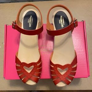 Swedish Hasbeens heart clog sandal size 37